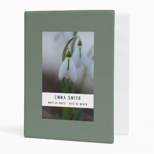 Elegant Funeral Memory Floral Mini Binder