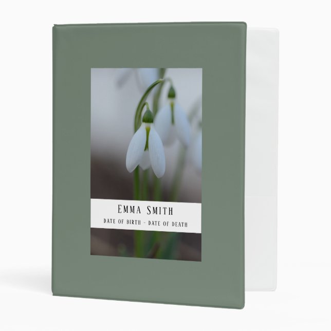 Elegant Funeral Memory Floral Mini Binder (Front/Inside)
