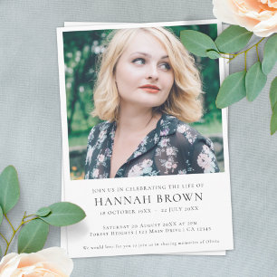 Elegant Funeral Minimalist Celebration of Life Invitation