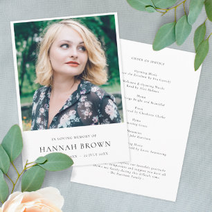 Elegant Funeral   Minimalist Celebration of Life Program