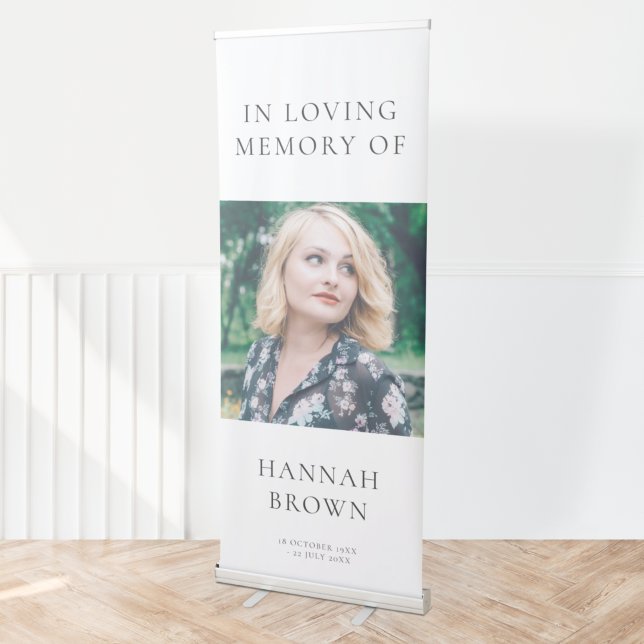 Elegant Funeral | Minimalist Celebration of Life Retractable Banner (Creator Uploaded)