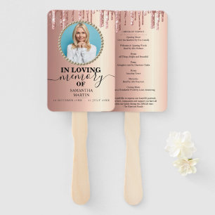 Elegant Funeral   Modern Celebration of Life Hand  Fan