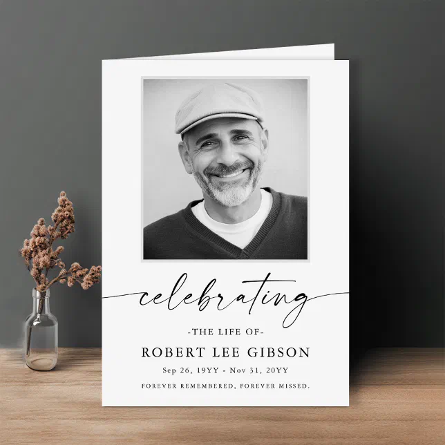 Elegant Funeral Obituary Order of Service Photo Program Zazzle