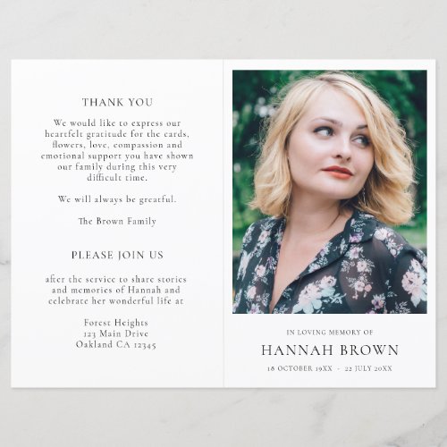 Elegant Funeral Order of Service Memorial Program