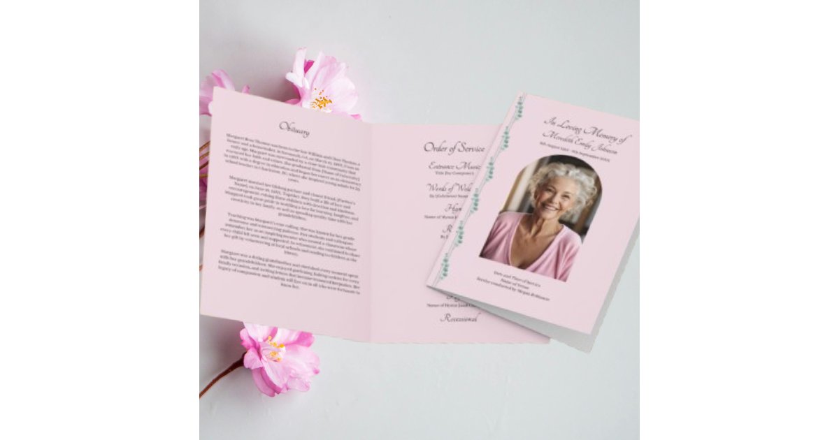 Elegant Funeral Order of Service Photo Program | Zazzle