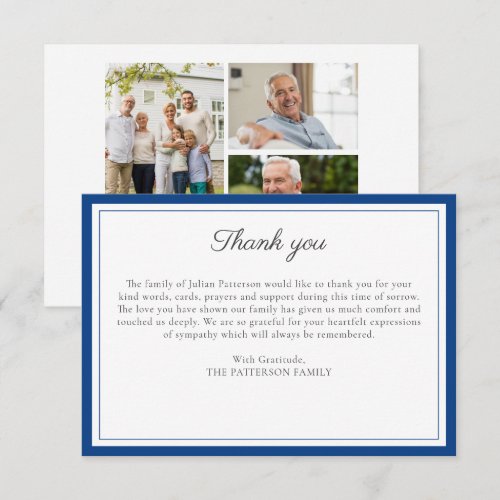 Elegant Funeral Photo Collage Custom Message 