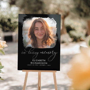 Elegant Funeral Photo In Loving Memory Acrylic Sign