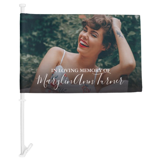 Elegant Funeral Procession Hearse Photo Car Flag (Front)