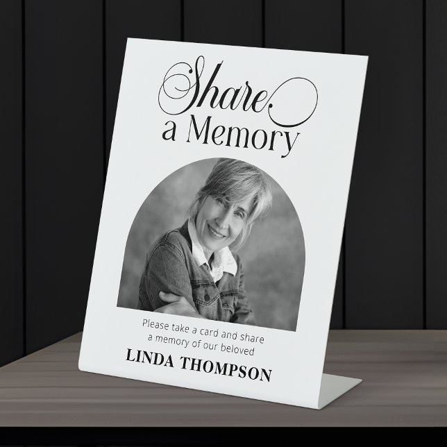 Elegant Funeral Share A Memory Memorial Service Pedestal Sign (Creator Uploaded)