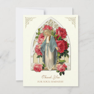 Elegant  Funeral Sympathy Religious Thank You Card
