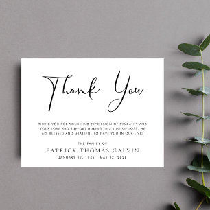 Elegant Funeral Thank You Card