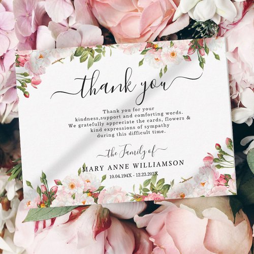 Elegant Funeral Thank You Card