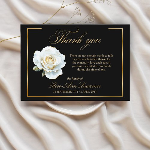 Elegant Funeral White Rose Gold Frame