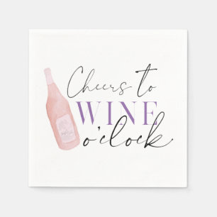 Elegant Funny Cheers Wine o clock Party Napkins