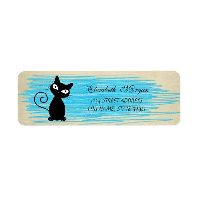 Elegant Funny Cute  Cat  Label (Front)