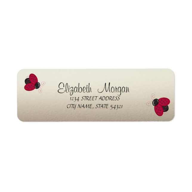 Elegant Funny Cute Ladybugs Label (Front)