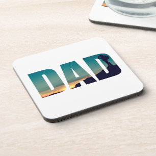 Elegant Funny Fathers Day gift Hiking Camping Dad Beverage Coaster