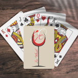 Elegant Funny Red Wine 70 so what 70th Birthday Playing Cards<br><div class="desc">Inspirational, positive and funny 70th birthday playing cards. The design has an abstract red wine glass with number 70. Quote 70 So what is inspirational and funny, and is perfect for a person with a sense of humor. You can change the age number with any other age. Great gift idea...</div>