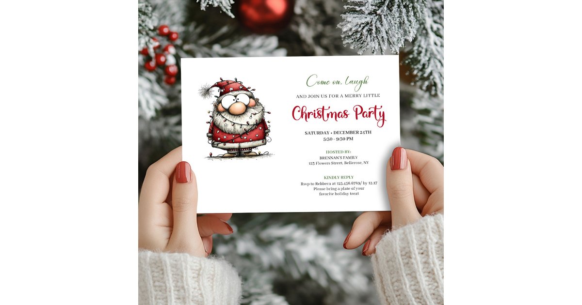 Santa Comic Invitations Elegant Funny Santa Claus Holiday Party Invitation | Zazzle