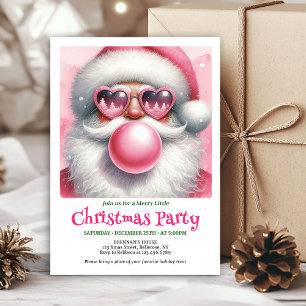 Elegant Funny Santa Heart Glasses Christmas Invite