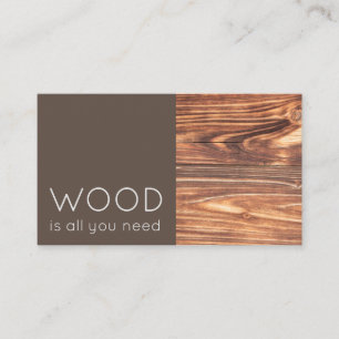 Elegant funny wood two tone brown carpenter busine business card