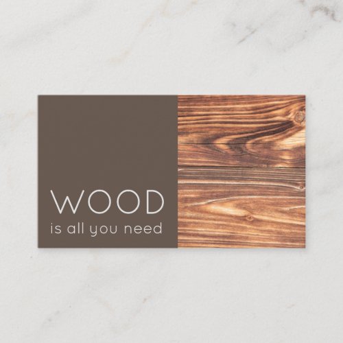 Elegant funny wood two tone brown carpenter busine business card