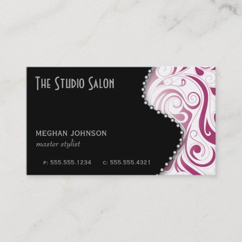 Elegant Fuschia Swirly Swirl Business Card