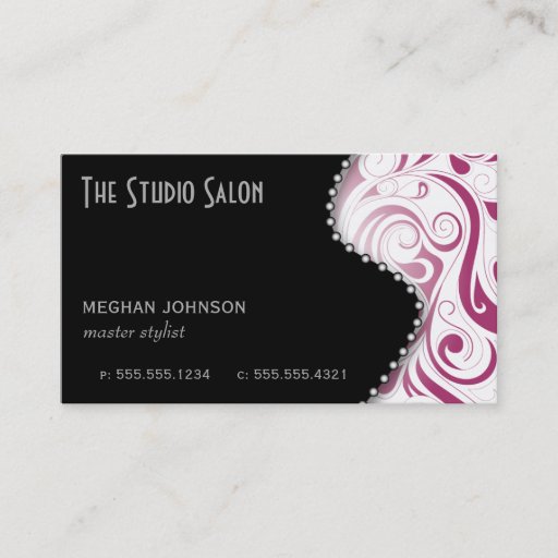 Customizable Elegant Fuschia Swirly Swirl Business Card