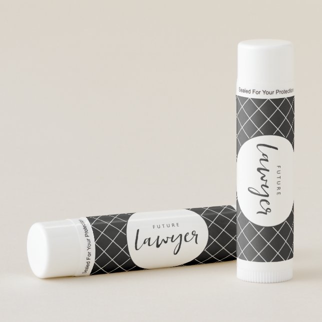 Elegant Future Lawyer Check Pattern  Lip Balm (Front)