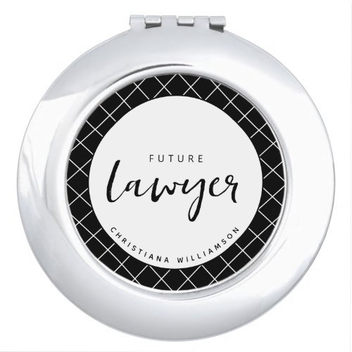 Elegant Future Lawyer Check Pattern Personalized Compact Mirror