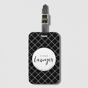 Elegant Future Lawyer Check Pattern Personalized Luggage Tag