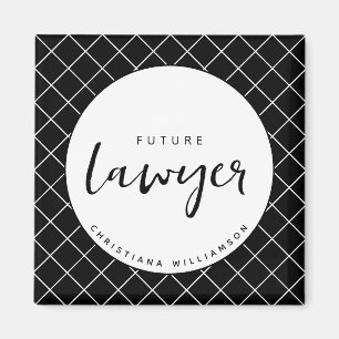 Elegant Future Lawyer Check Pattern Personalized Magnet