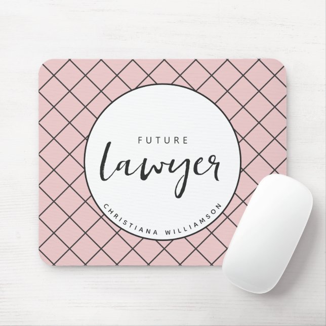 Elegant Future Lawyer Check Pattern Personalized Mouse Pad (With Mouse)