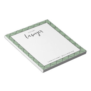 Elegant Future Lawyer Check Pattern Personalized Notepad