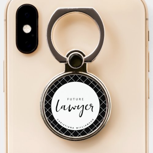 Elegant Future Lawyer Check Pattern Personalized Phone Ring Stand