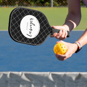 Elegant Future Lawyer Check Pattern Personalized Pickleball Paddle