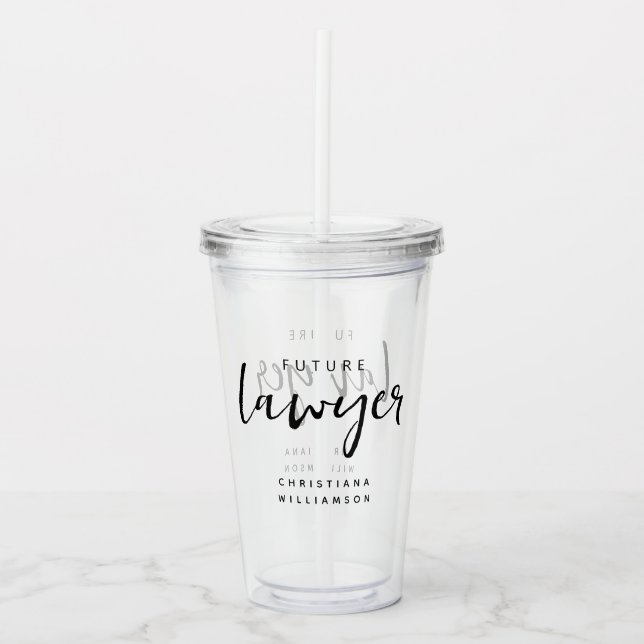 Elegant Future Lawyer Personalized Acrylic Tumbler (Front)