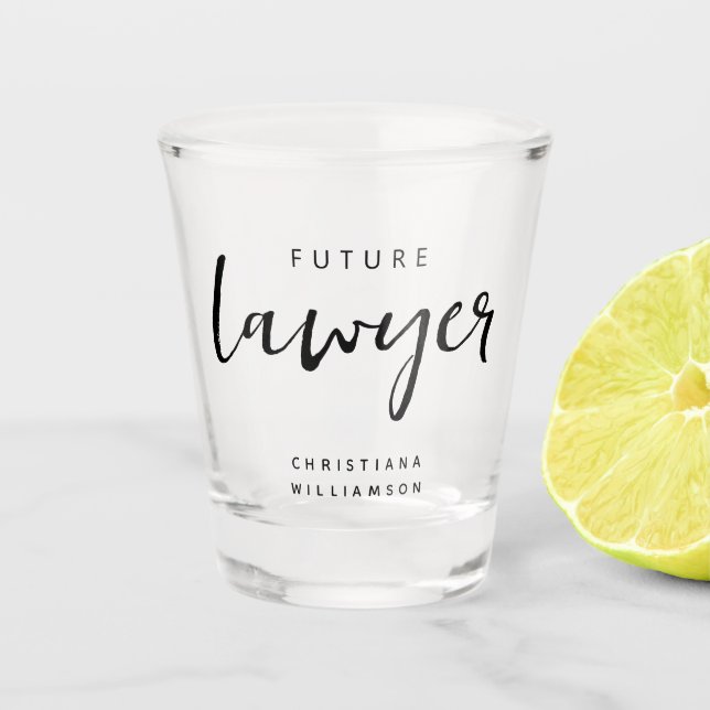 Elegant Future Lawyer Personalized Shot Glass (Front)