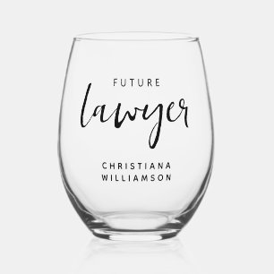 Elegant Future Lawyer Personalized Stemless Wine Glass