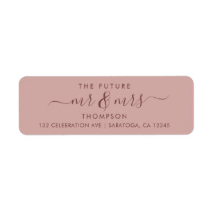 Elegant Future MR and MRS Address Cinnamon Rose Label
