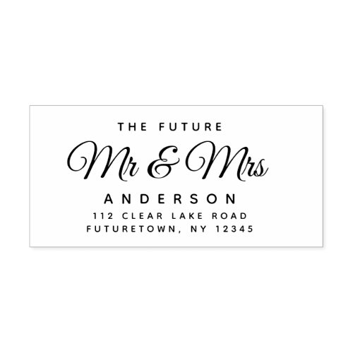 Elegant Future Mr and Mrs Return Address Script Rubber Stamp