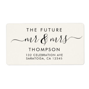 Elegant Future MR and MRS Script Modern Ivory Label