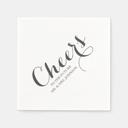 Elegant Future Mr  Mrs Name Simple Wedding Napkins