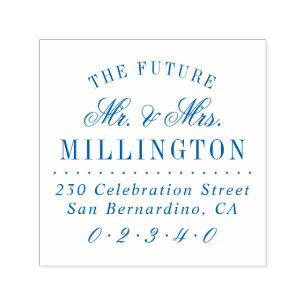 Elegant Future Mr & Mrs Wedding Return Address Self-inking Stamp