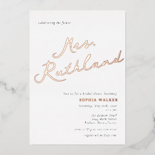 Elegant Future Mrs Bridal Shower Rose Gold Foil Foil Invitation
