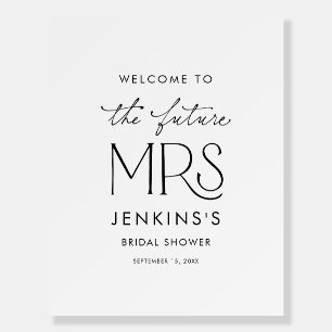 Elegant Future Mrs Bridal Shower Welcome Sign