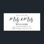 Elegant future Mrs & Mrs wedding return address Rubber Stamp<br><div class="desc">Modern and elegant design for this Mrs and Mrs labels: perfect for your wedding invitations,  save the dates or any other kind of festive occasions. Easy to customize with your informations,  and your favorite colors.</div>