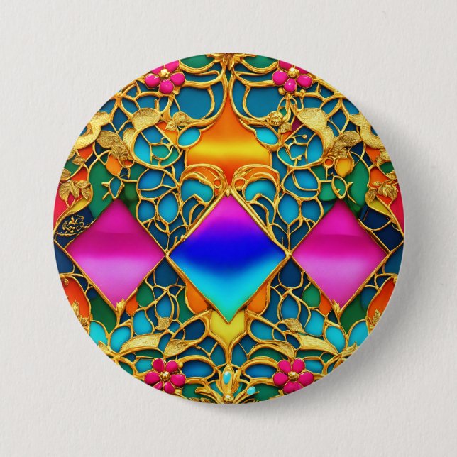 Elegant Futuristic French Mansion Interior Button (Front)