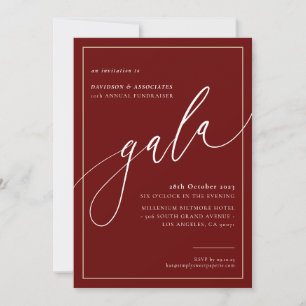 ELEGANT GALA calligraphy stylish formal maroon Invitation