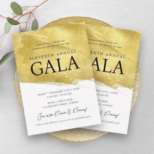 Elegant GALA Company Business Gold Brush  Invitation